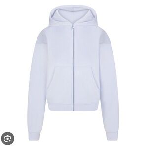 SKIMS Cotton Fleece Classic Zip Up Hoodie | Periwinkle | size M